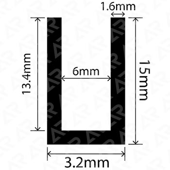 П-образный профиль ARTAPOL № 368 ( 3,2x15x6 мм.)
