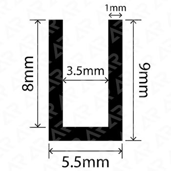 П-образный профиль ARTAPOL № 376 ( 5,5x9x3,5 мм.)