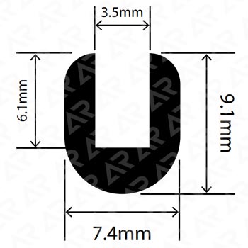 U-образный профиль ARTAPOL № 347 ( 7,4x9,1x3,5 мм.)