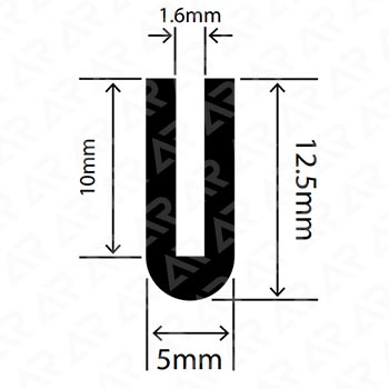 U-образный профиль ARTAPOL № 364 ( 5x12,5x1,6 мм.)