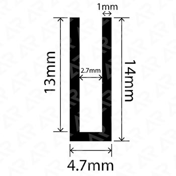 П-образный профиль ARTAPOL № 374 ( 4,7x14x2,7 мм.)
