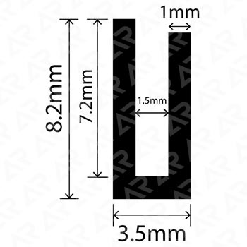 П-образный профиль ARTAPOL № 369 ( 3,5x8,2x1,5 мм.)