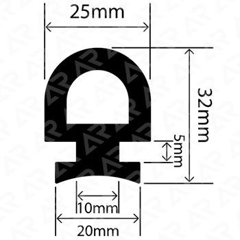Д-образный профиль ARTAPOL № 391 ( 25x32 мм.)