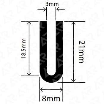 U-образный профиль ARTAPOL № 348 ( 8x21x3 мм.)