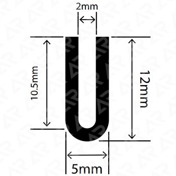 U-образный профиль ARTAPOL № 358 ( 5x12x2 мм.)