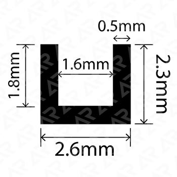 П-образный профиль ARTAPOL № 367 ( 2,6x2,3x1,6 мм.)
