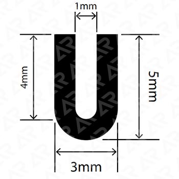 U‑образный уплотнительный профиль ARTAPOL № 319 — 3×5 мм, паз 1 мм