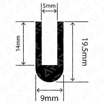 U-образный профиль ARTAPOL № 363 ( 9x19,5x5 мм.)