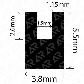 П-образный профиль ARTAPOL № 371 ( 3,8x5,5x1,5 мм.)